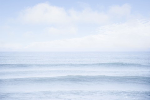 USA, Massachusetts, Nantucket, Calm ocean surface and clouds, Nantucket, Massachusetts, USA