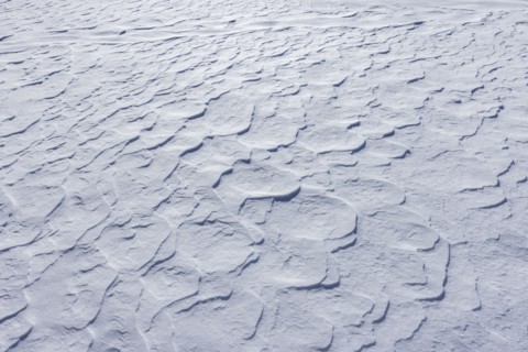 Wind-created patterns in snow crust, Sun Valley, Idaho, USA