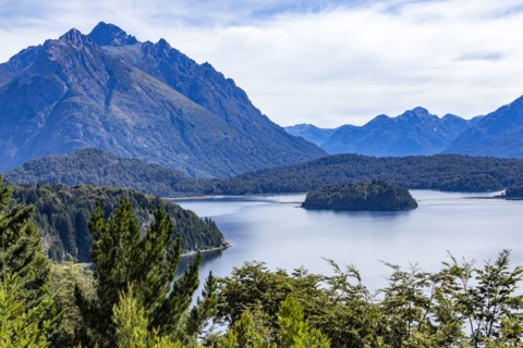 Mountain Lakes on sunny summer day, Bariloche, , Argentina