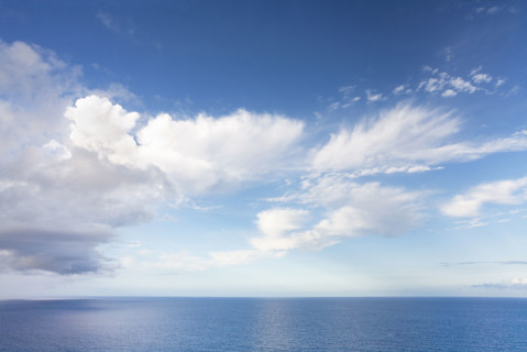 Puffy clouds above calm blue sea
St. John, USA Virgin Islands, USA