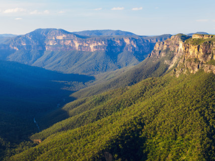Rock formations of Blue Mountains on sunny day
Blackheath, New South Wales, Australia