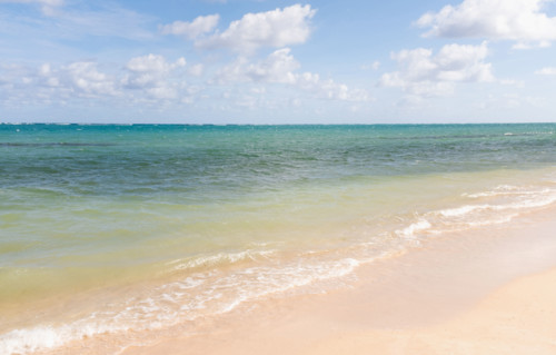 Calm sea waves on sandy beach
Rose Hall, Montego Bay, Jamaica