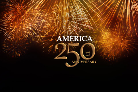 250th anniversary celebration of Declaration of Independence with fireworks