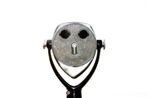 Studio shot of coin-operated binoculars