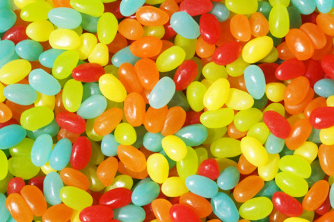 Close-up of colorful candy jelly beans. Chatham, New Jersey, USA.