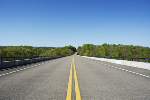 Empty Natchez Trace Parkway Bridge. Franklin, Tennessee, USA.
