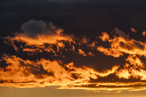 Dramatic sky at sunset. Bellevue, Idaho, USA.