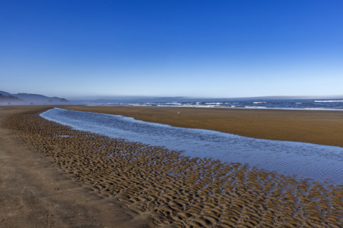 Cannon Beach at low tide. , Oregon, USA.