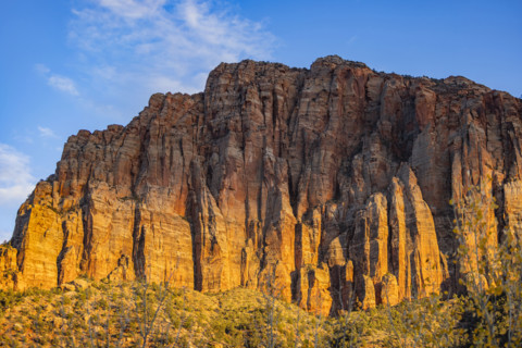 Majestic sandstone cliffs at sunset. , Utah, USA.