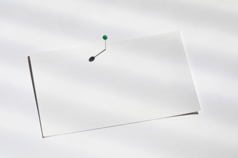 Blank notecard on white background. New York City, New York State, USA.