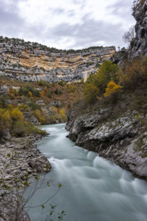Verdon River crossing Verdon Gorge, blurred motion, Gorges du Verdon, Provence, France.