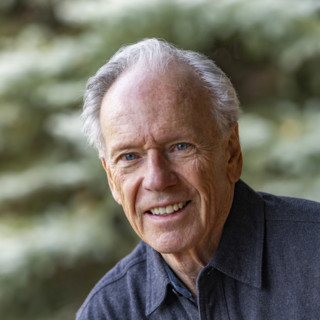 Portrait of smiling senior man outdoors, Bellevue, Idaho, USA.