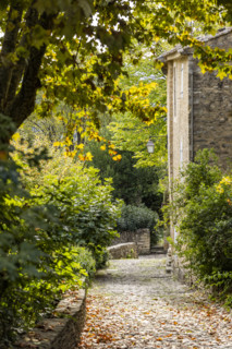 Stone footpath through old village, Gordes, Vaucluse, France.