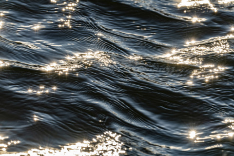 Sunlight reflected in waves, Bellevue, Idaho, USA.