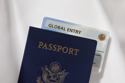 Global Entry Card and Passport, New York City, New York, USA.