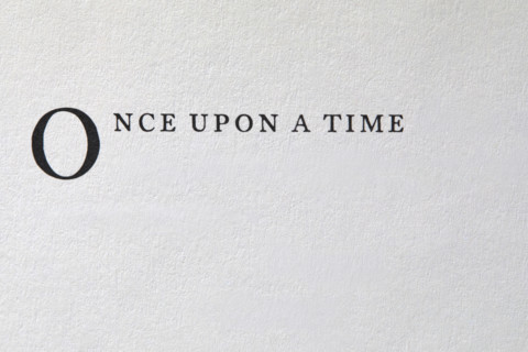 Once Upon A Time typed on white paper, New York City, New York, USA.