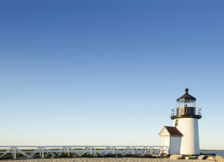 Afternoon sun on Brant Point Light, Nantucket, Massachusetts, USA.
