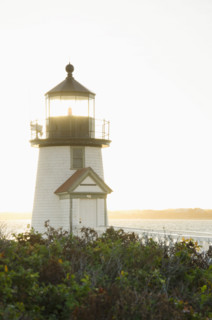Early morning sun on Brant Point Light, Nantucket, Massachusetts, USA.
