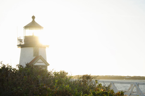 Early morning sun on Brant Point Light, Nantucket, Massachusetts, USA.