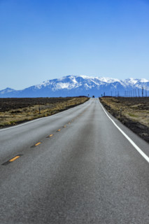 To lane highway leading to mountains
