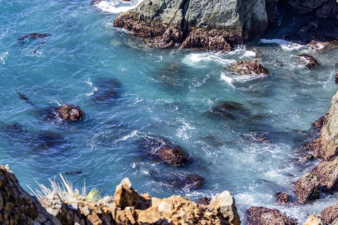 Close-up of rocky Big Sur Coast
