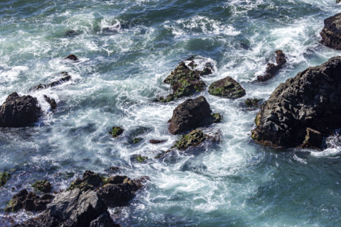 Waves crashing against rocky Big Sur Coast