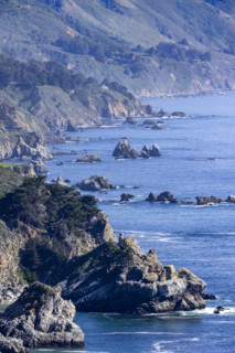 Calm ocean and rocky Big Sur Coast