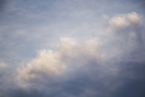 White clouds in evening sky