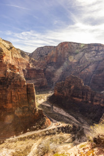 View into Zion Canyon from Angels Landing ascent