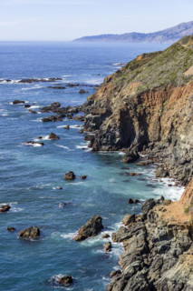 Ocean waves crashing against rocky Big Sur Coast