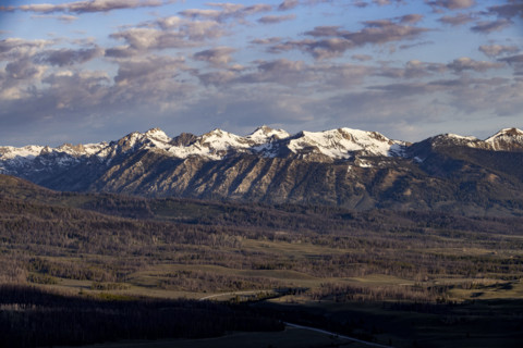 Snowcapped Sawtooth Mountains from Galena Overlook
