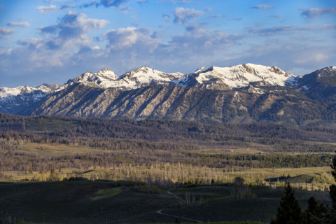 Snowcapped Sawtooth Mountains from Galena Overlook