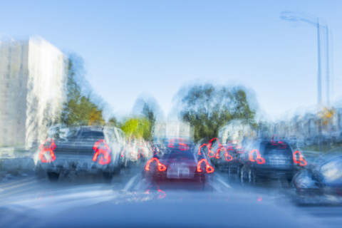 City traffic, motion blur