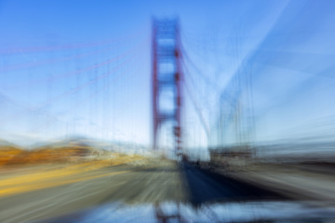 Golden Gate Bridge against clear sky