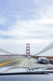 Traffic on Golden Gate Bridge, motion blur