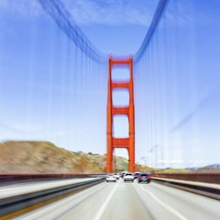 Traffic on Golden Gate Bridge, motion blur