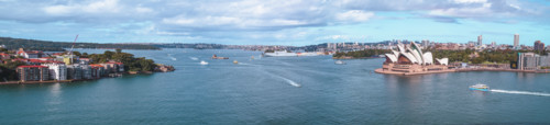 Panoramic view of Sydney Harbour