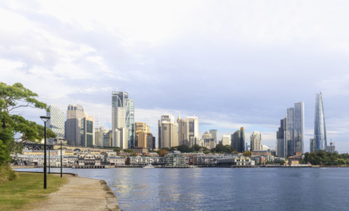 Sydney skyline seen across water