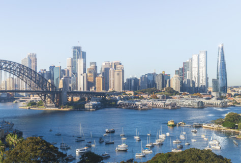 Sydney Harbour Bridge and skyscrapers