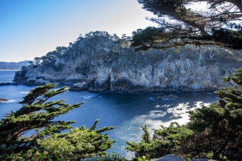Calm ocean and cliffs at Point Lobos State Natural Reserve