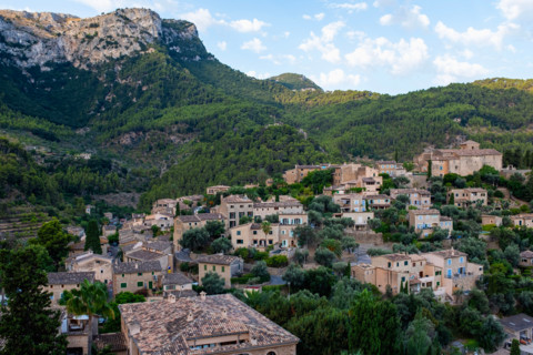 Old town in green valley. Deia, Mallorca, Spain