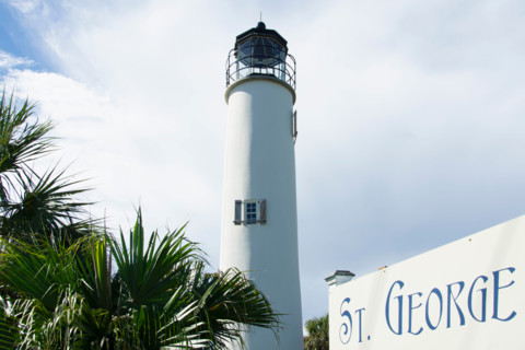 St. George Island Lighthouse against sky. St. George Island, Florida, United States