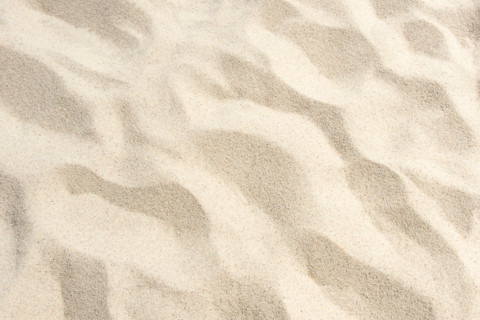 Close-up of footprints in beach sand. Nantucket, Massachusetts, United States