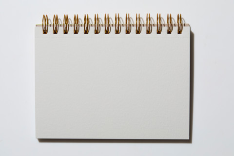 Blank notebook on white background. New york City, New York State, United States