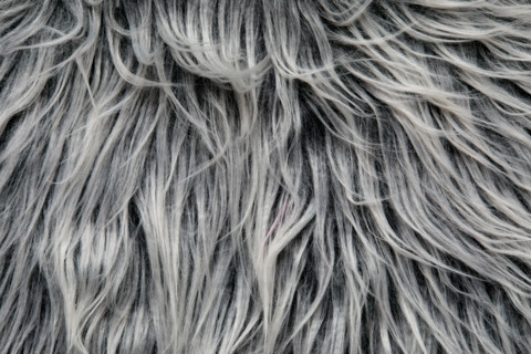 Close-up of fake gray fur. New York City, New York State, United States