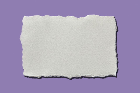 White torn paper on purple background. New York City, New York State, United States