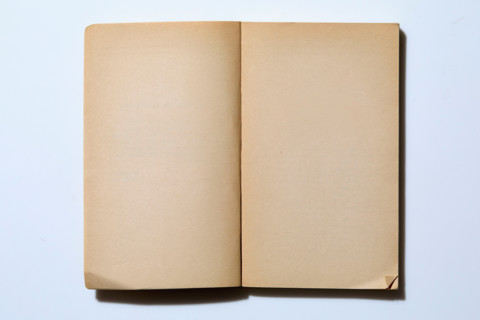 Studio shot of open blank notepad. New York City, New York State, United States