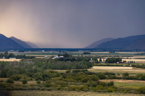 Stormy sky above Wood River Valley . Bellevue, Idaho, United States