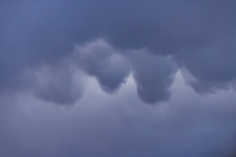 Gray thick storm clouds on sky. Bellevue, Idaho, United States