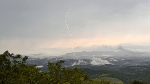 Lightning on sky over mountains. Blacksburg, Virginia, United States